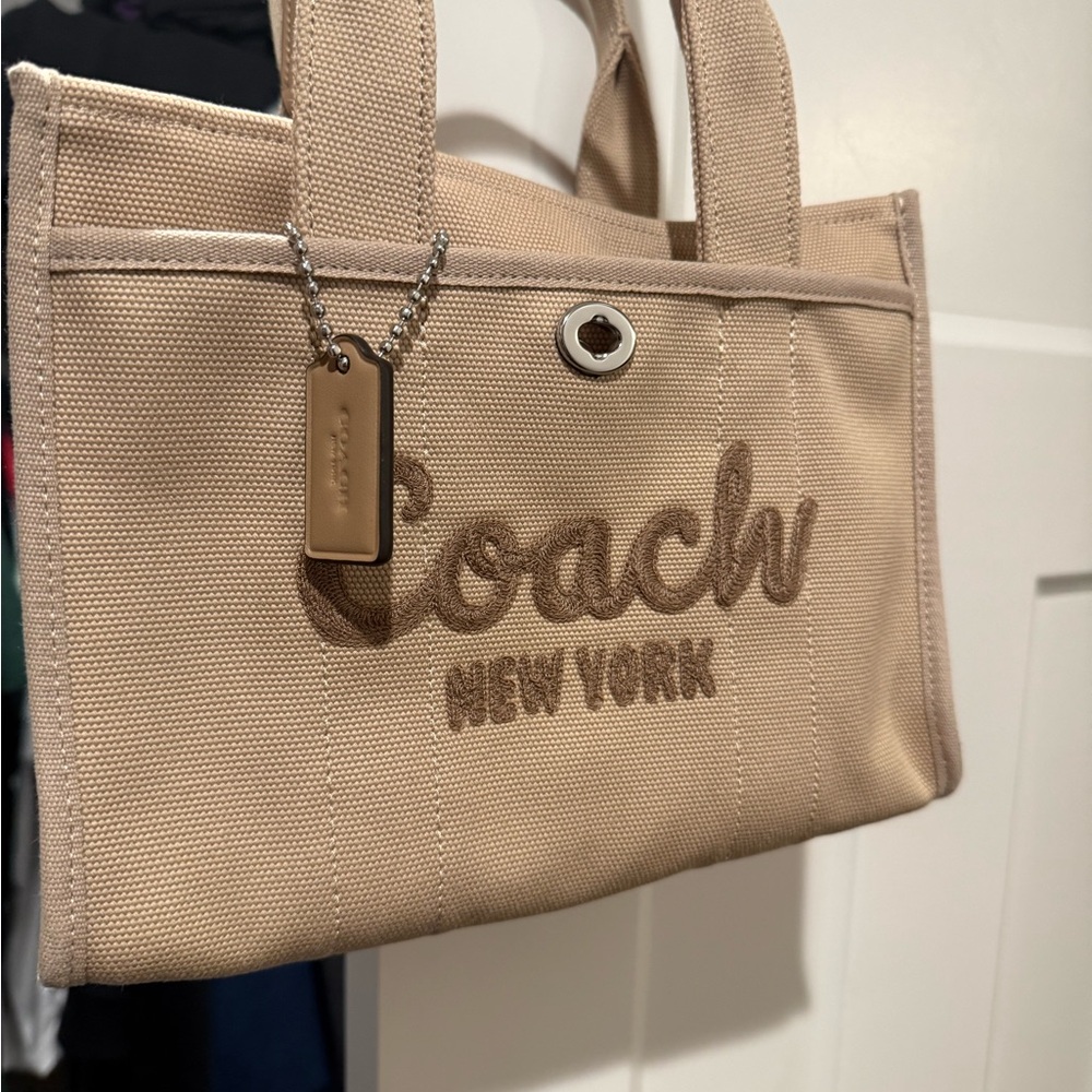 New Coach Tan Canvas Tote Bag